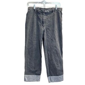 Mac & Jac Jeans Petite Cropped Grey Jeans | Red Stitch Detail, Size 8